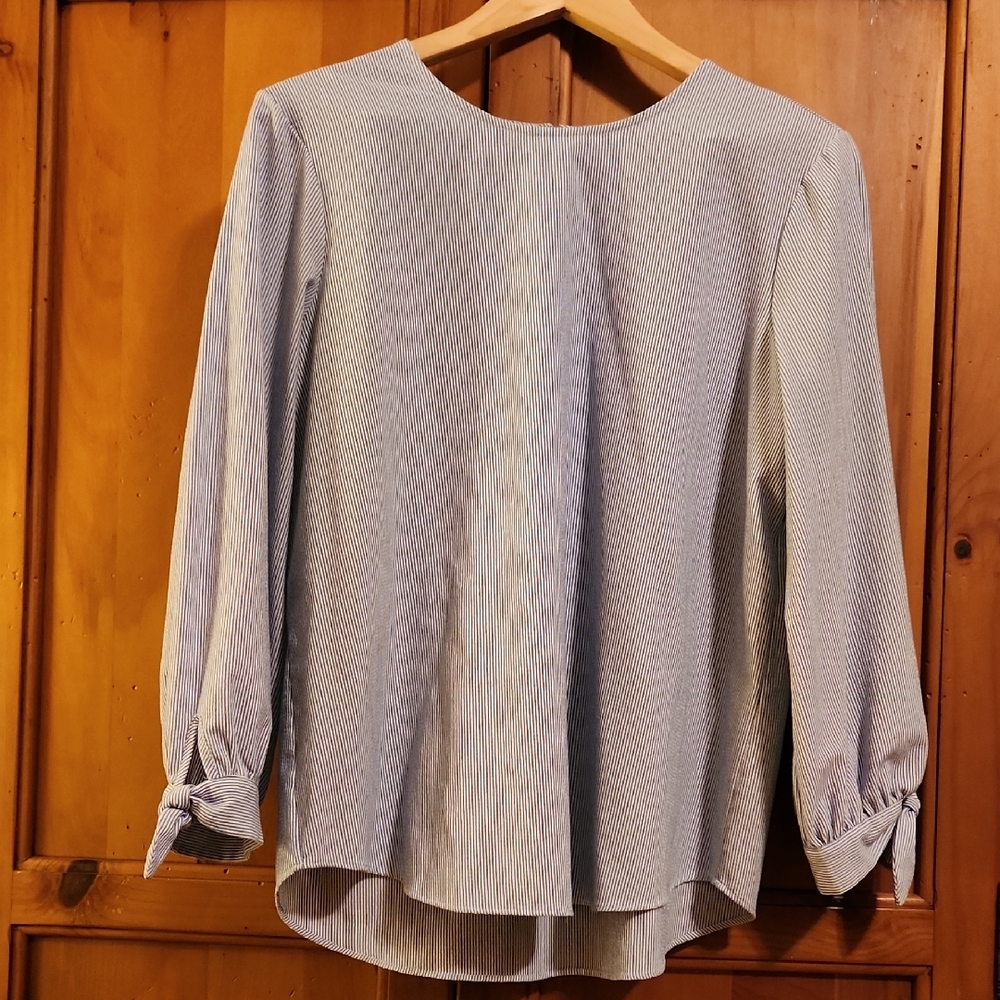 Calvin Klein Light Blue Striped Blouse
